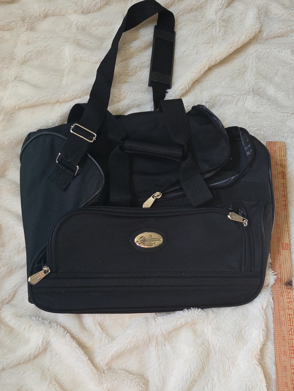 Black Travel Duffel Bag with Accents